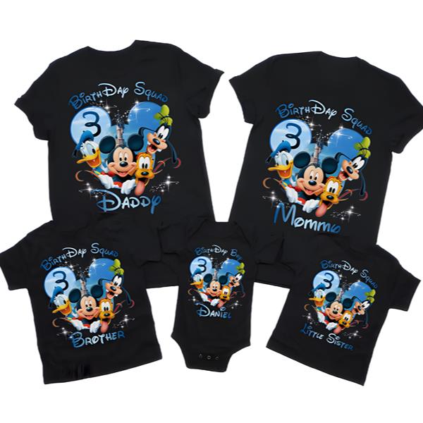 Disney Birthday Squad Family Matching T-Shirt, Disney Birthday Party Group 2023 Shirt