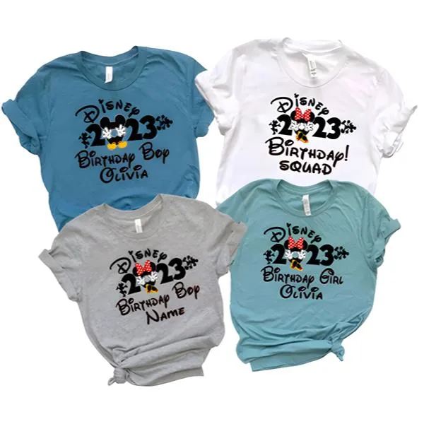 Disney Birthday Squad Shirt, Personalized Disney Birthday Family 2023 Tshirt