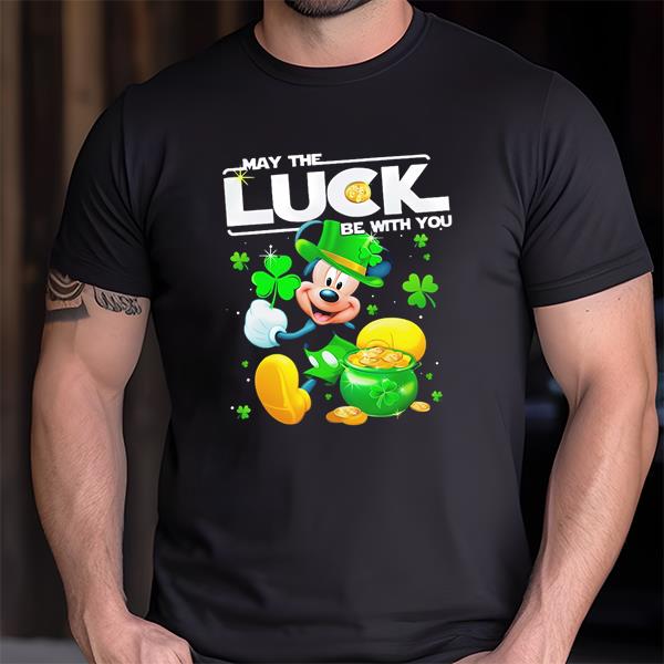 Disney Mickey Mouse May The Luck Be With You Disney St Patricks Day Shirt