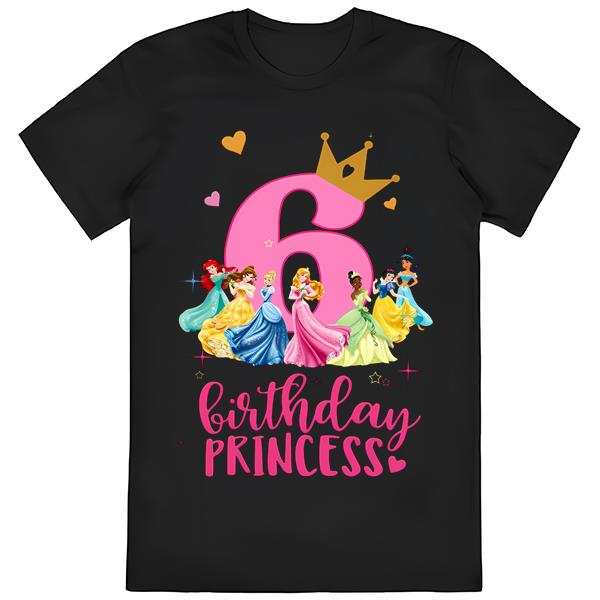 Disney Princess Birthday Shirt, Disney Birthday Shirt, Girl Birthday Shirt, Birthday Shirt, 6th Birthday Shirt