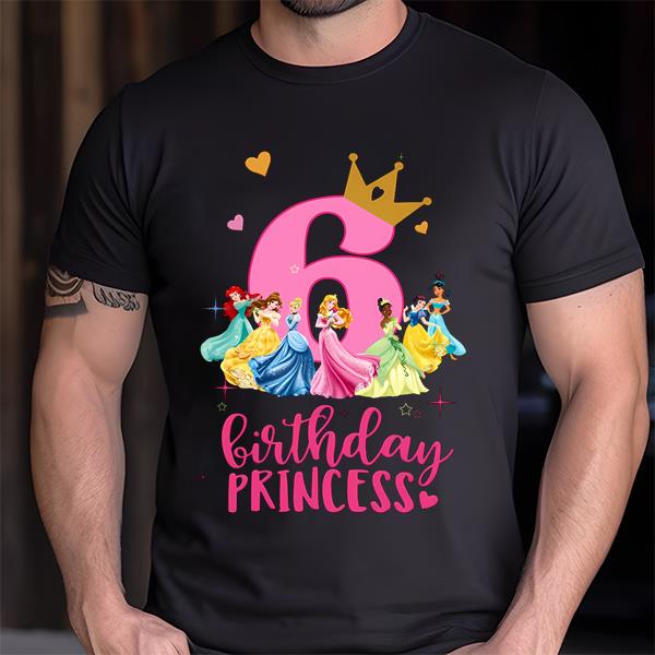 Disney Princess Birthday Shirt, Disney Birthday Shirt, Girl Birthday Shirt, Birthday Shirt, 6th Birthday Shirt