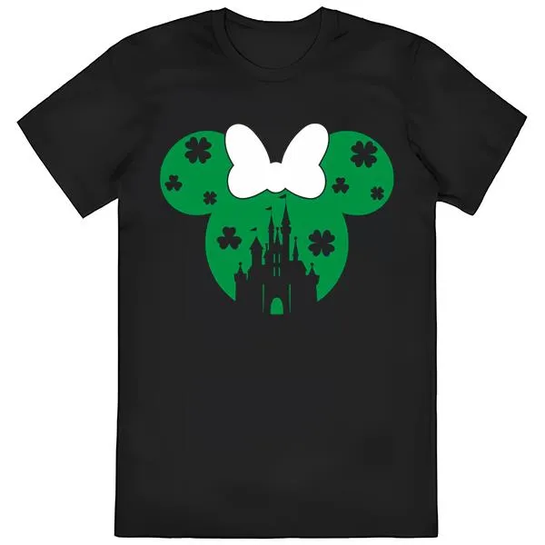Funny Disney Minnie Shamrock Castle Disney St Patricks Day T-Shirts