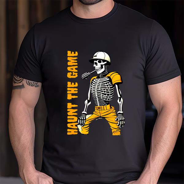 Halloween Baseball T-Shirt, Spooky Skeleton T-Shirt, Halloween Party Pumpkin T-Shirt