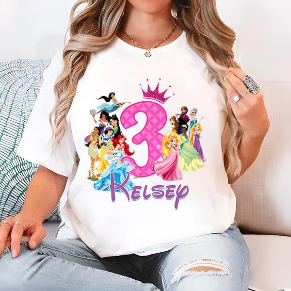 Personalized Disney Princess Birthday Shirts, Princess Birthday Shirts, Family Matching Shirts