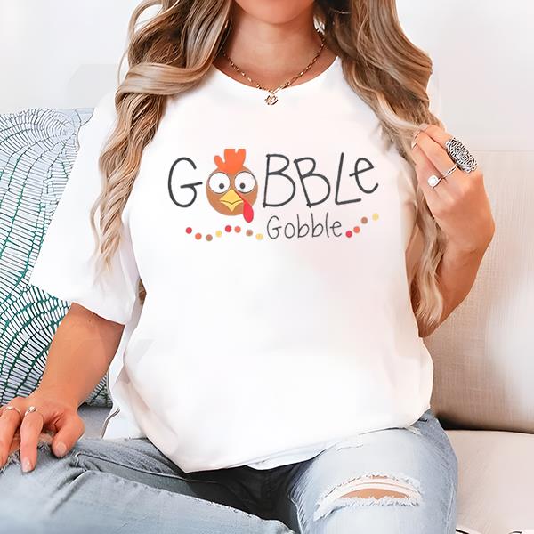 Gobble Gobble Thanksgiving Turkey Baseball T-Shirt