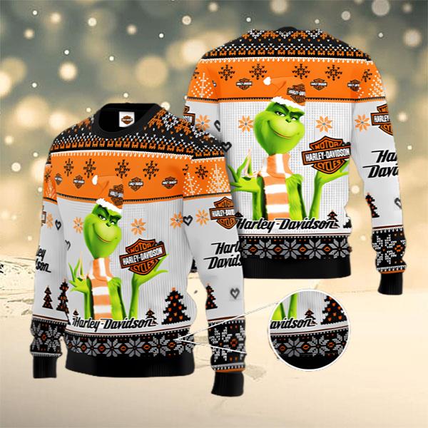 Harley-Davidson Grinch Ugly Christmas Sweater