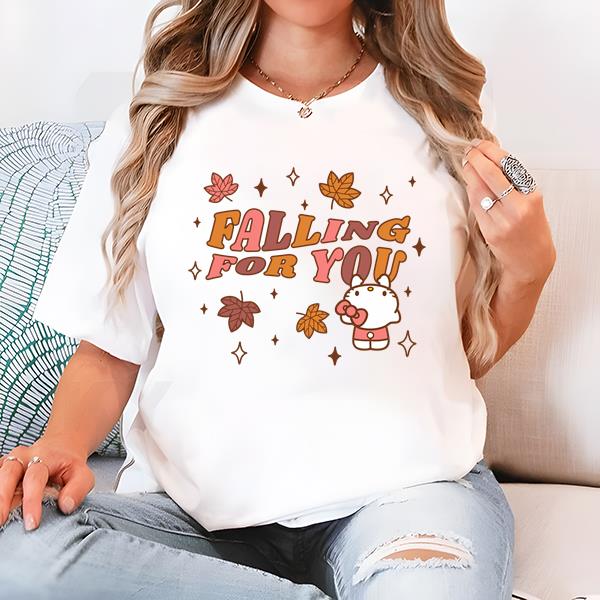 Hello Kitty Falling for You Autumn Leaves T-Shirt
