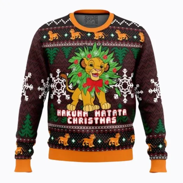 Lion King Simba Disney Ugly Christmas Sweater The Lion King Cartoon Ugly Sweater