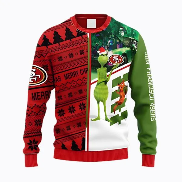 NFL Fans San Francisco 49ers Grinch & Scooby Doo Christmas Ugly Sweater