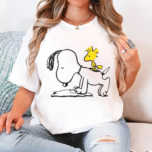 Peanuts Snoopy And Woodstock Do Exercising Shirt
