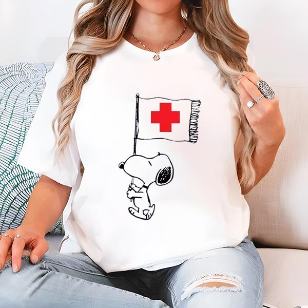 Snoopy Red Cross Shirt, Snoopy Blood Donation Shirt