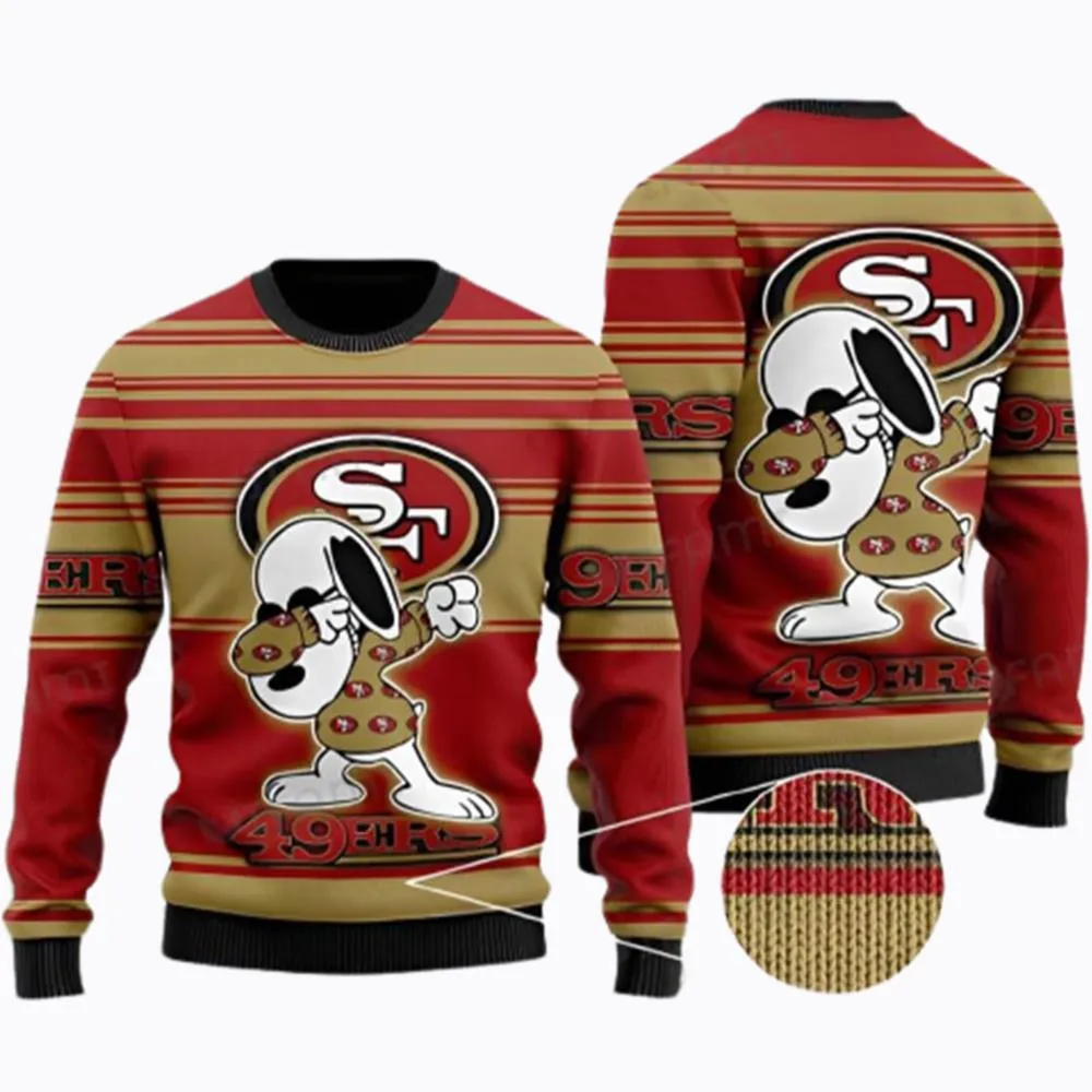 49ers Christmas Sweater Snoopy Dabbing San Francisco 49ers Gift -ers christmas sweater snoopy dabbing san francisco ers gift k v-Angelicshirt