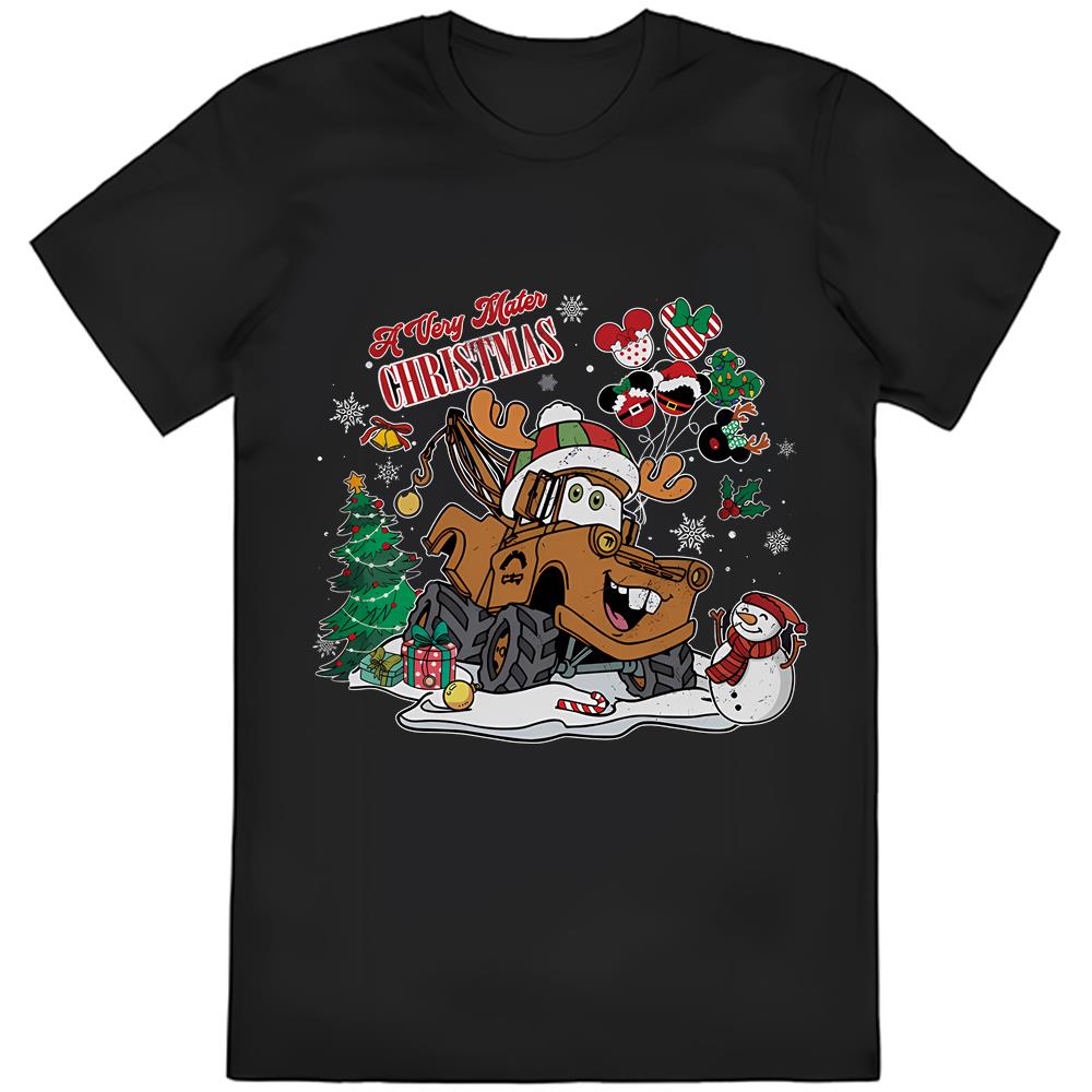 Disney Cars A Very Mater Christmas Shirt, Personalized Disney Pixar Cars Land Tow Mater Christmas Balloons Shirt