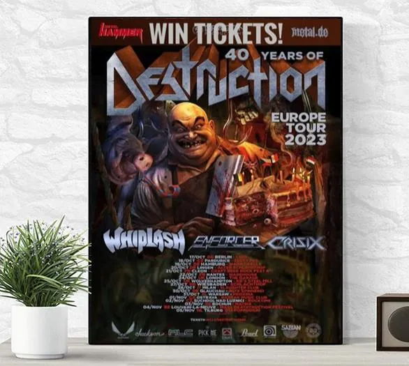 Destruction 40 Year Europe Tour 2023 Poster