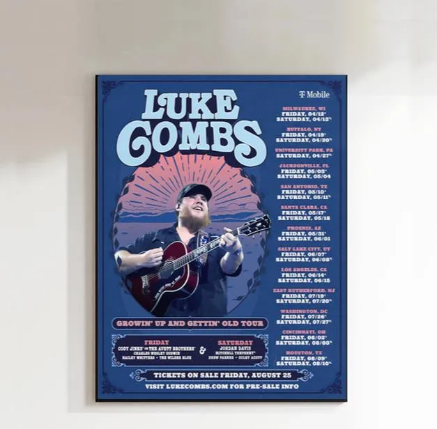 Luke Combs World Tour 2024 Poster