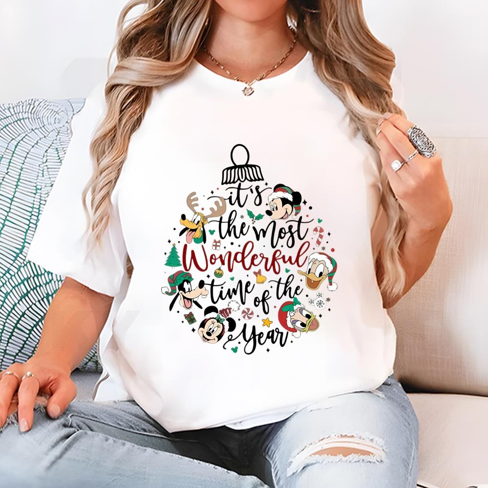 Mickey and Friends Christmas Ornament The Most Wonderful Time of The Year Shirt