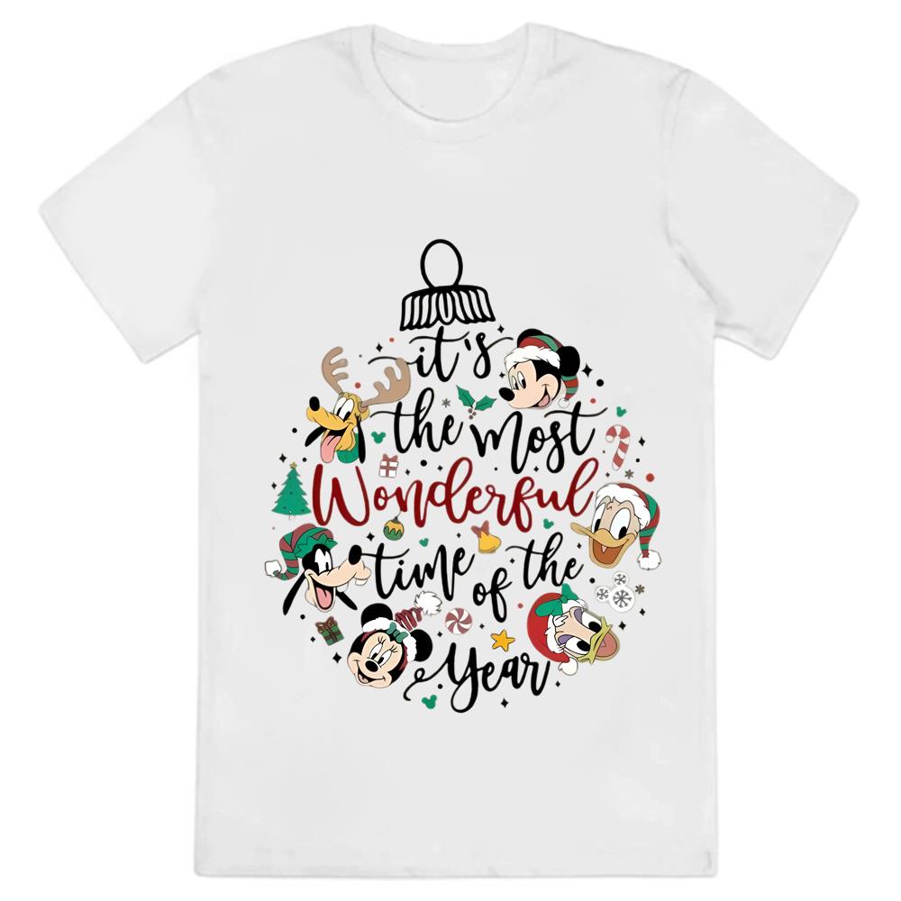 Mickey and Friends Christmas Ornament The Most Wonderful Time of The Year Shirt