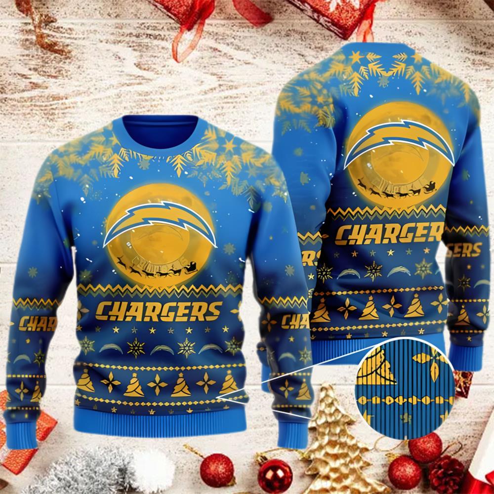 NFL Los Angeles Chargers Blue Gold Ugly Christmas Sweater