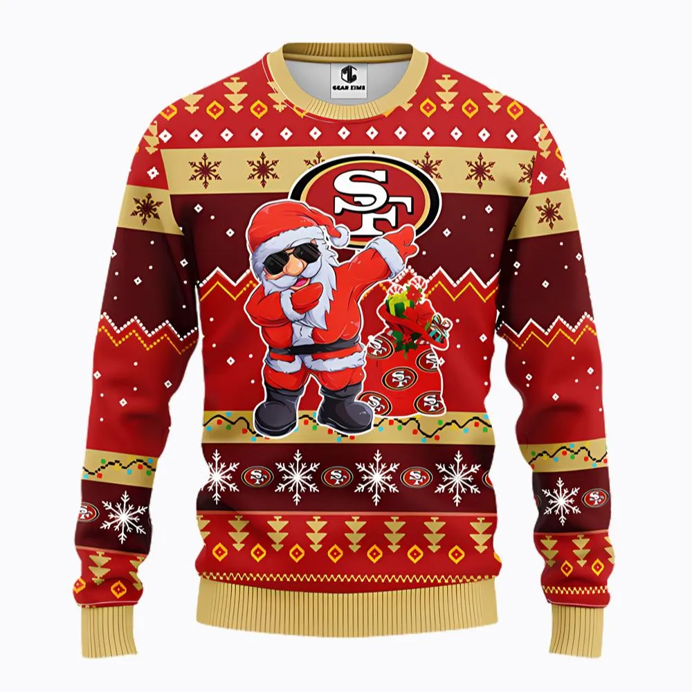 NFL San Francisco 49ers Santa Claus Dabbing Ugly Christmas Sweater