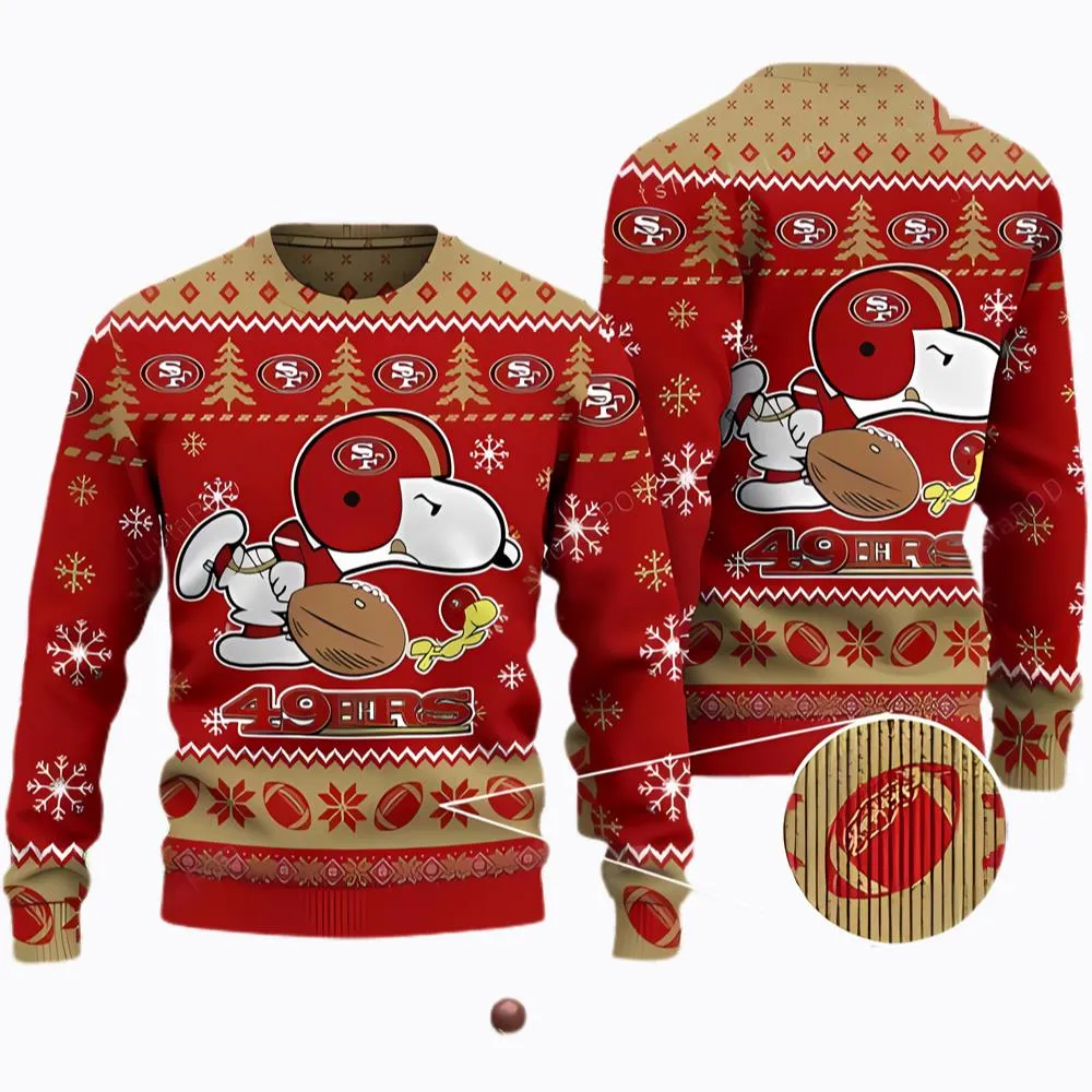 NFL San Francisco 49ers Snoopy Ugly Sweater Christmas