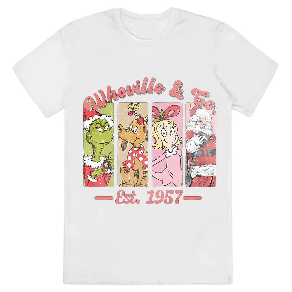 Retro Whoville University And Co Est 1957 Christmas T-Shirt