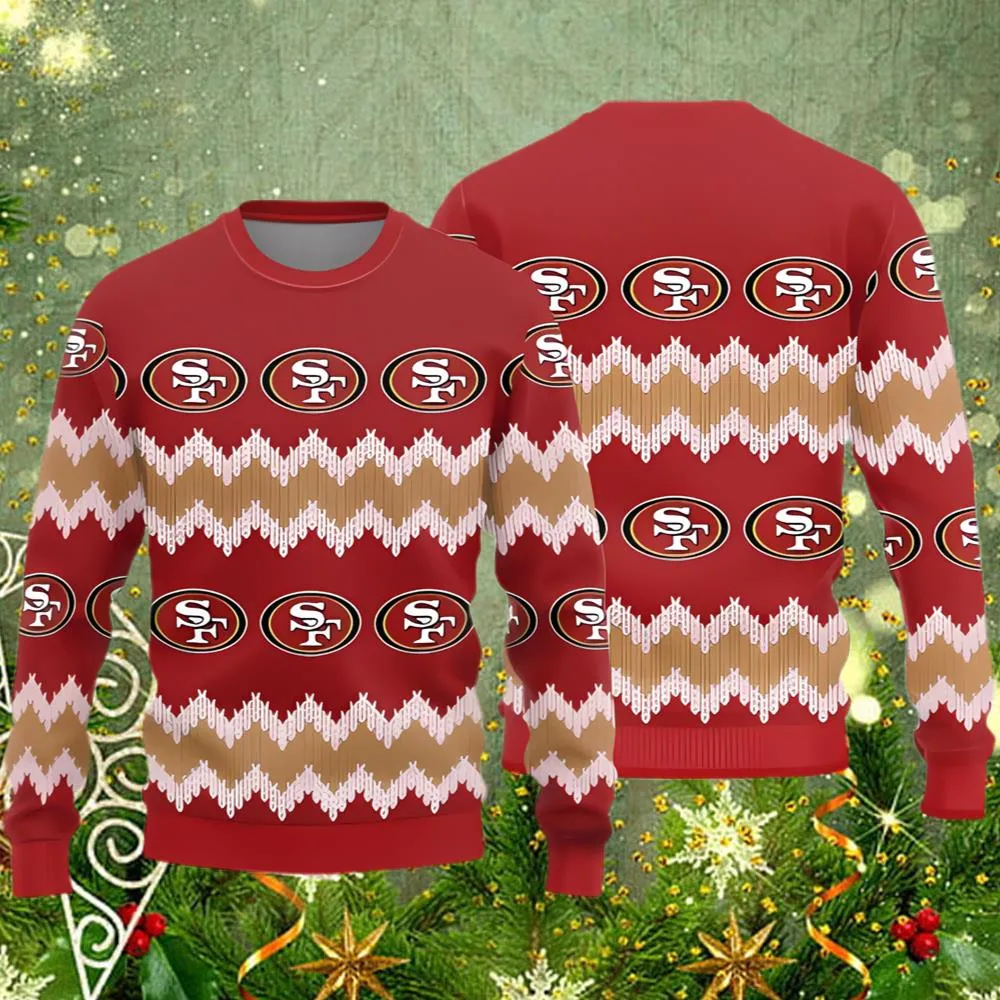 San Francisco 49ers Logo Knitted Pattern Ugly Christmas Sweater -san francisco ers logo knitted pattern ugly christmas sweater r y-Angelicshirt