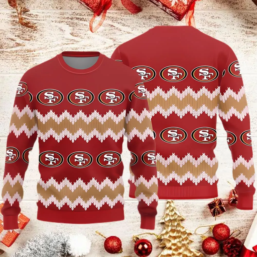 San Francisco 49ers Logo Knitted Pattern Ugly Christmas Sweater -san francisco ers logo knitted pattern ugly christmas sweater bpoic-Angelicshirt