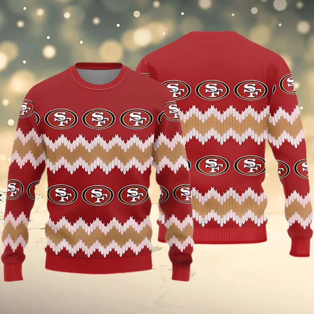 San Francisco 49ers Logo Knitted Pattern Ugly Christmas Sweater