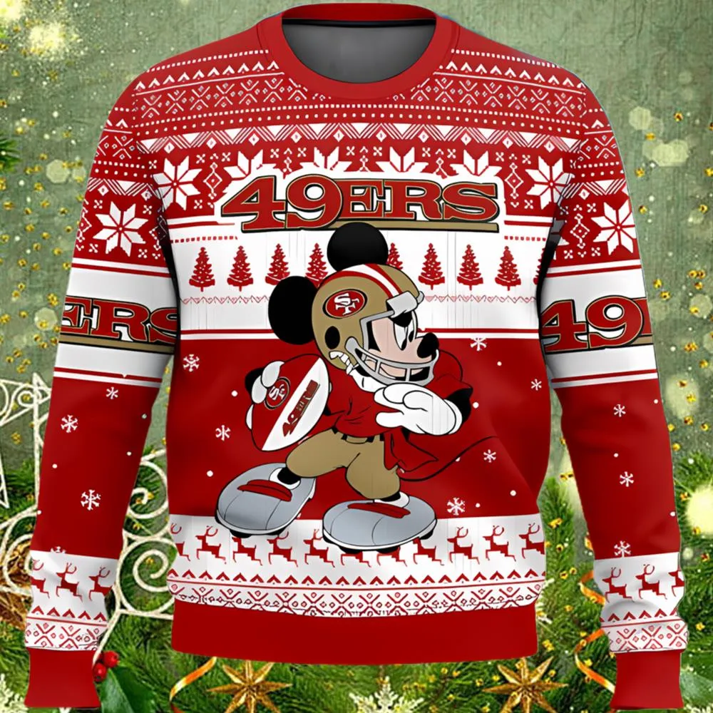 San Francisco 49ers Mickey Mouse Ugly Christmas Sweater