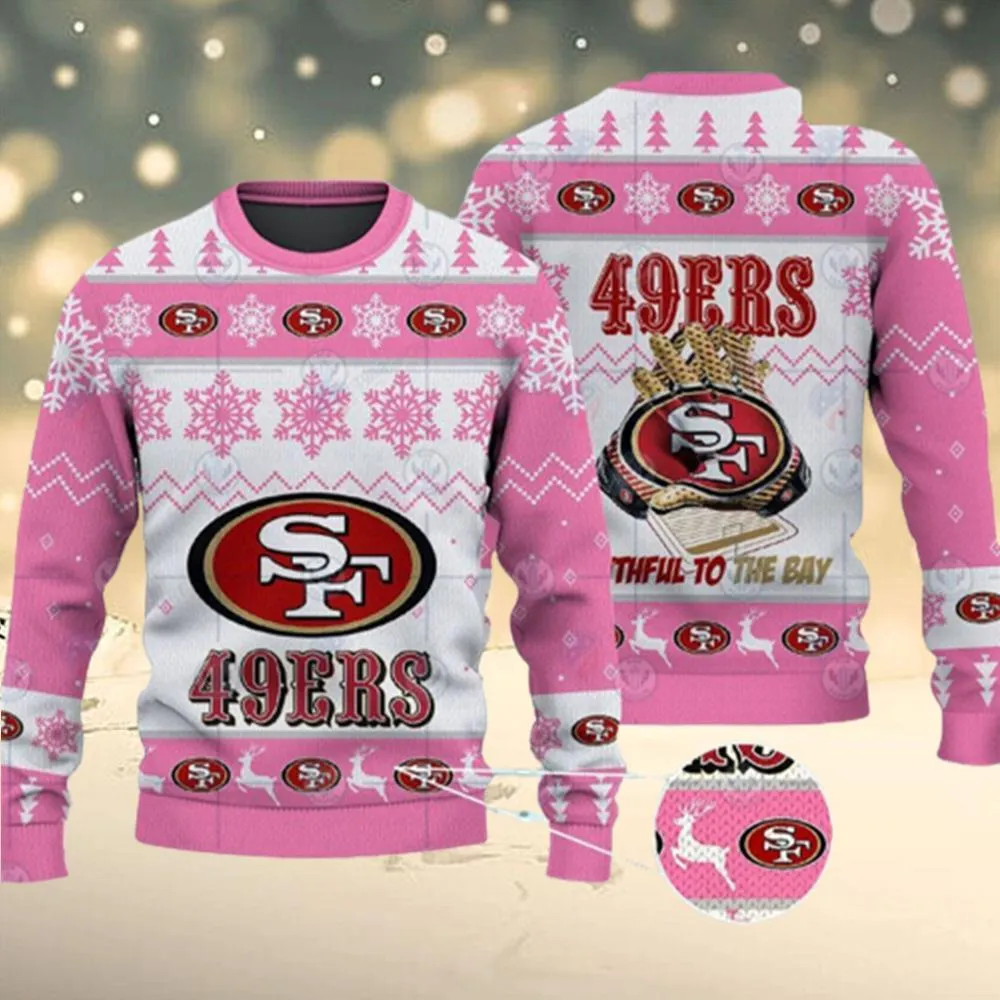 San Francisco 49ers Pink Ugly Christmas Sweater -san francisco ers pink ugly christmas sweater do-Angelicshirt