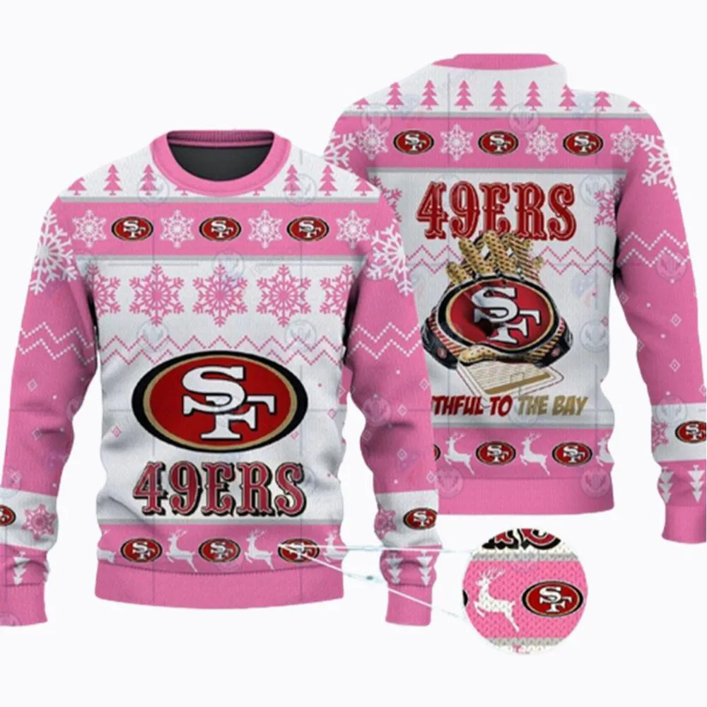 San Francisco 49ers Pink Ugly Christmas Sweater