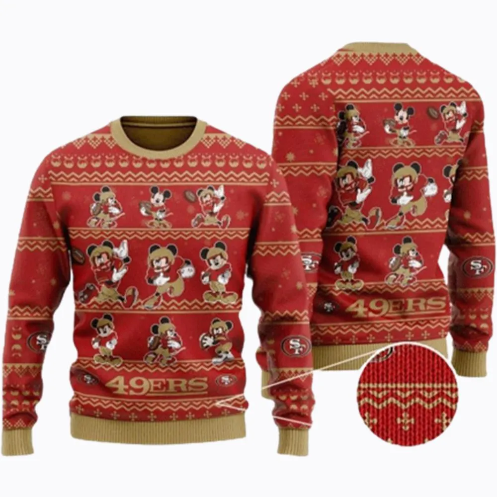 San Francisco 49ers Ugly Christmas Sweater Captain Mickey Mouse Perfect Gift
