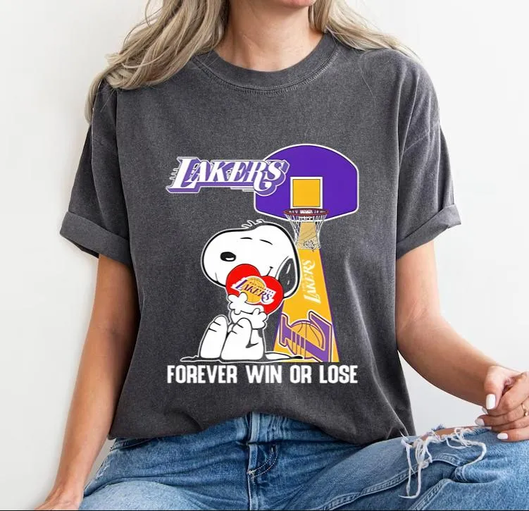 Snoopy Los Angeles Lakers Forever Win Or Lose T-Shirt
