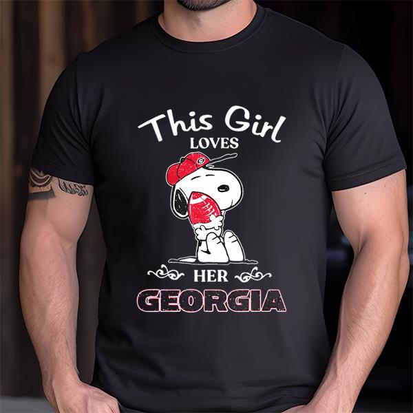 This Girl Loves Her Georgia Bulldogs X Peanuts Snoopy Shirt Hoodie Sweatshirt