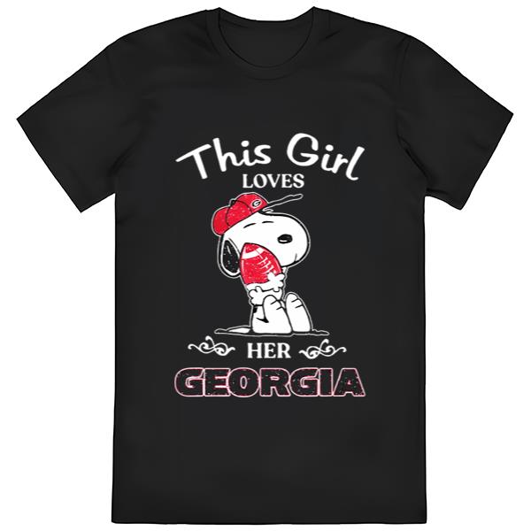 This Girl Loves Her Georgia Bulldogs X Peanuts Snoopy Shirt Hoodie Sweatshirt