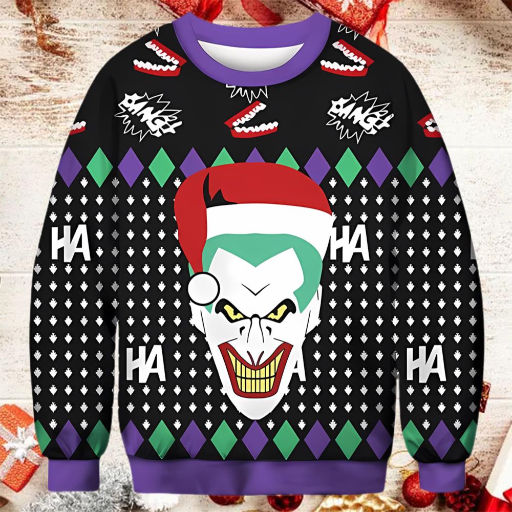 Joker Santa Hahaha Christmas Sweater