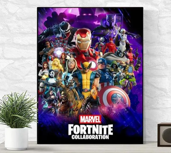Marvel Fortnite Collaboration Poster Canvas