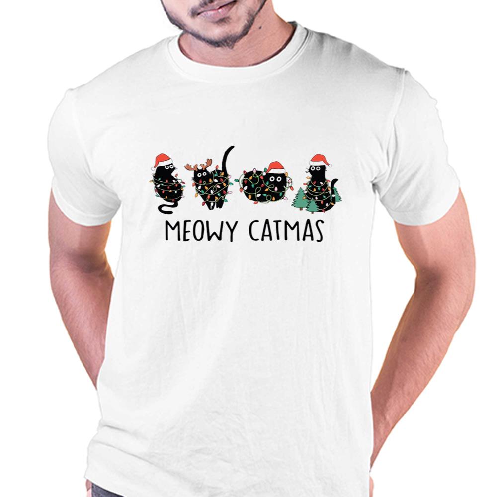 Meowy Christmas Light Shirt