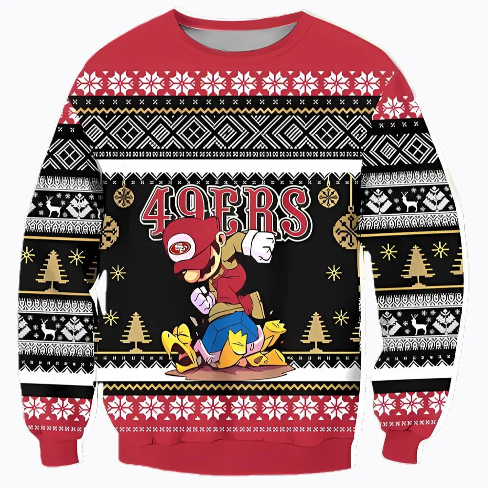San Francisco 49ers Mario Ugly Christmas Sweater -san francisco ers mario ugly christmas sweater slp-Angelicshirt