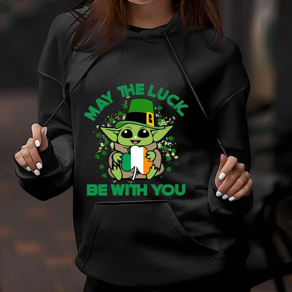 May The Luck Be With You St Patricks Day Shirt, St Patricks Yoda Shirt_4_4
