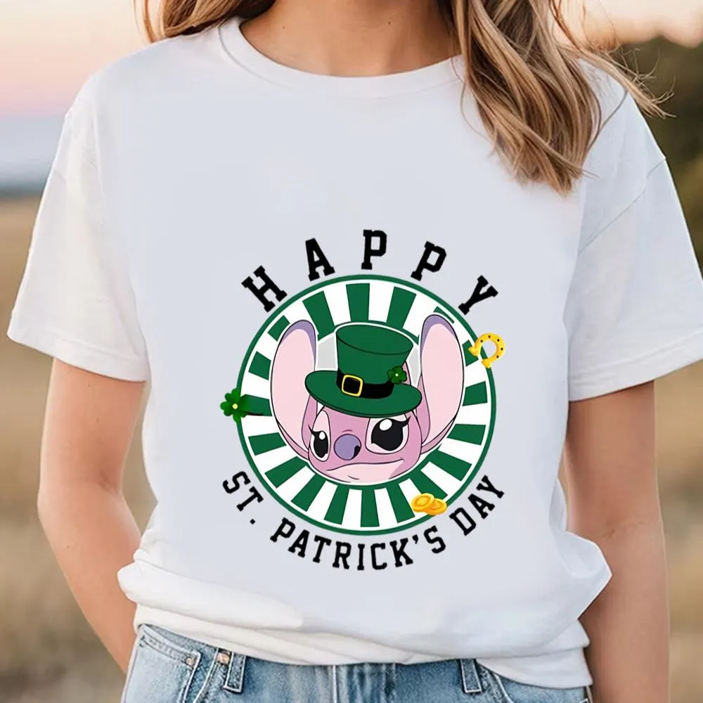Angel Saint Patrick’s Day Shirt Stitch Shamrock Shirt Disney Patricks Day Shirt