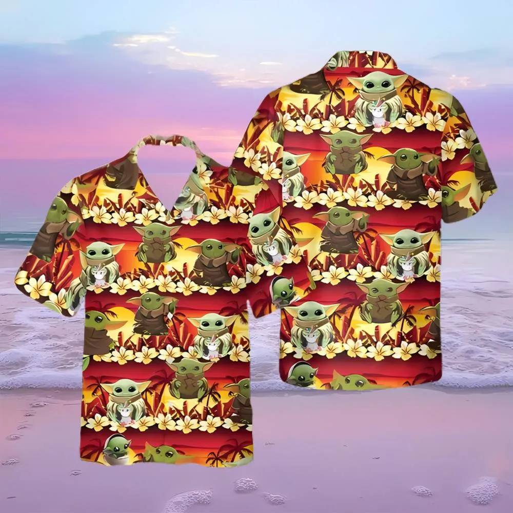 Baby Yoda Tropical Star Wars Trendy Hawaiian Shirt