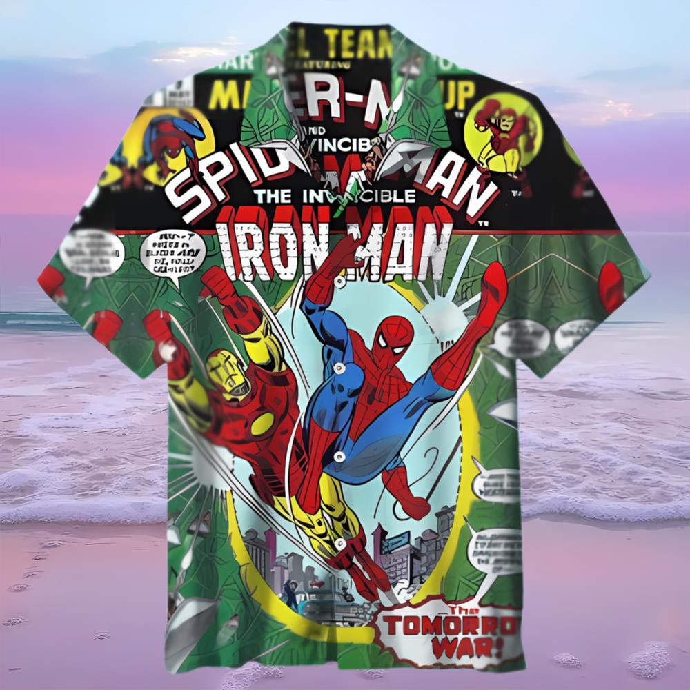 Marvel Spider Man Meets Iron Man Hawaiian Shirt