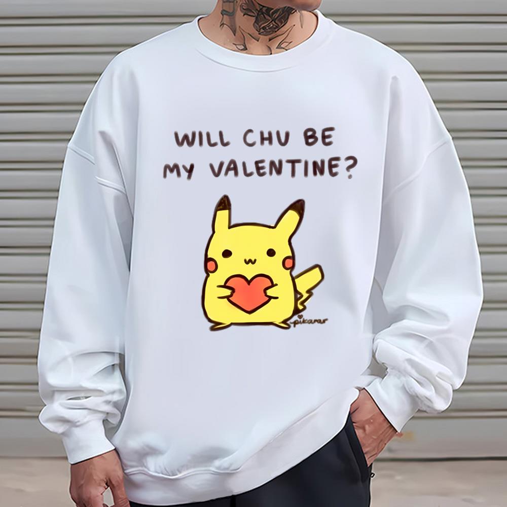 Pikachu Pokemon Will Chu Be My Valentine T-Shirt