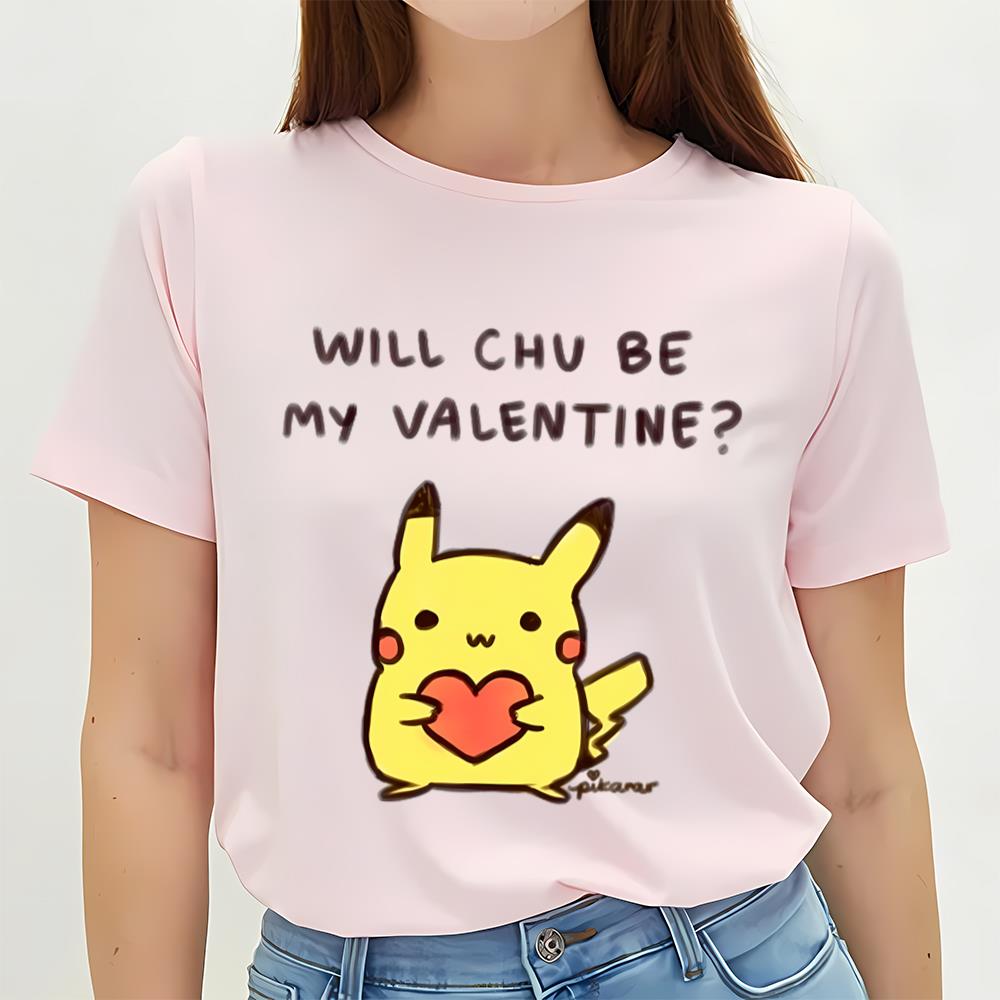 pikachu pokemon will chu be my valentine t shirt qcu77