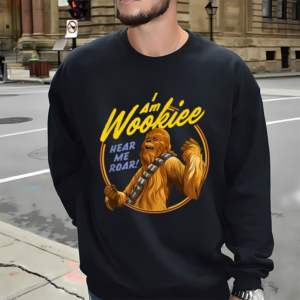 Am Hear I Star Wookiee Wars T-Shirt Chewbacca Me Roar