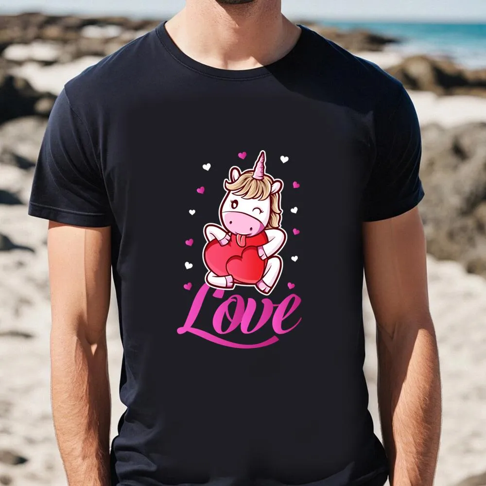 Unicorn Love Heart Valentine’s Day T-Shirt