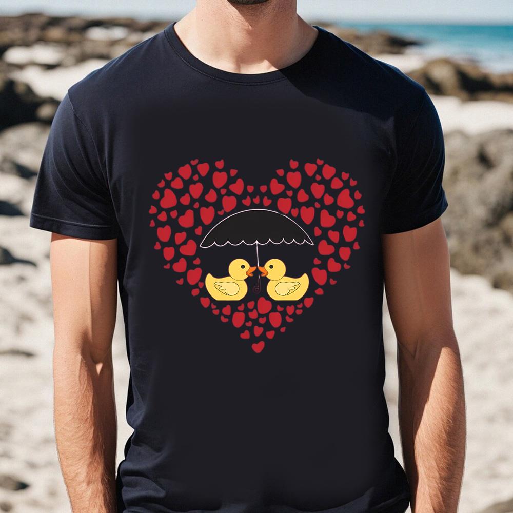 Valentine Rubber Ducks T-shirts Heart Rain Gifts