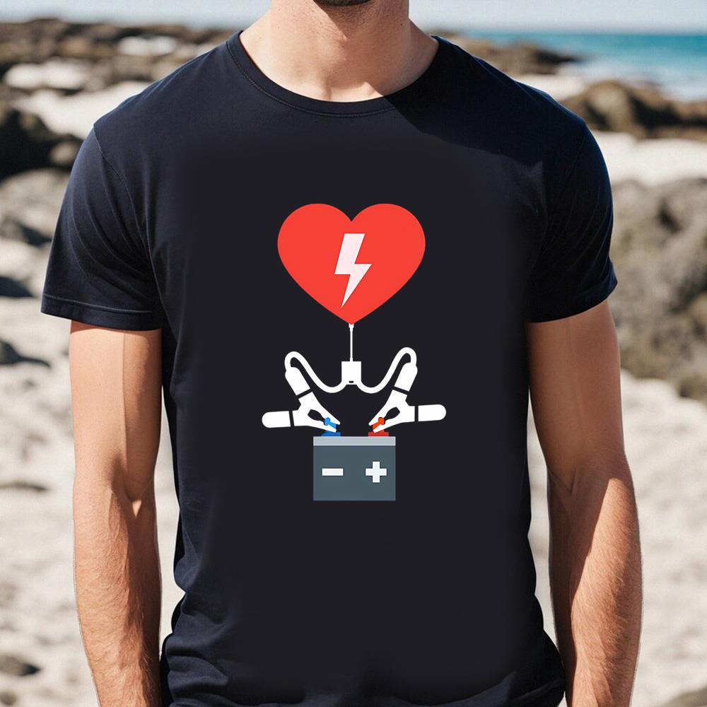 Valentine Tee Charging Heart Battery Valentine T-Shirt