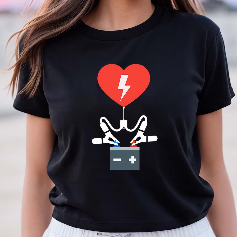 Valentine Tee Charging Heart Battery Valentine T-Shirt